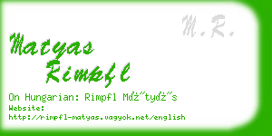 matyas rimpfl business card